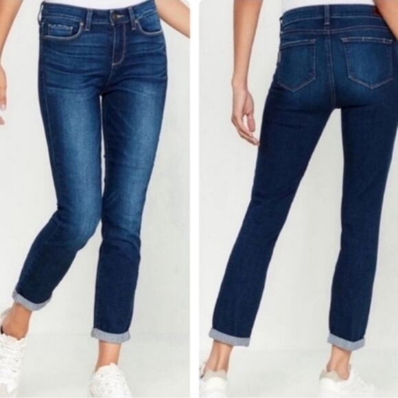 PAIGE Kylie Crop Cuffed Ankle Low Rise Cotton Stretch Blue Denim Jean Size 25 - Picture 7 of 15